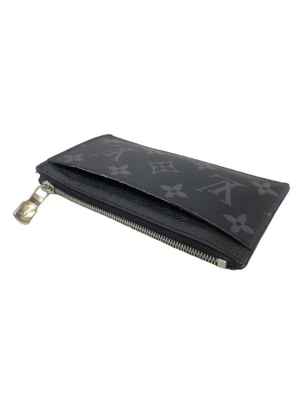Louis Vuitton Monogram Eclipse Taigarama Fragment Case Coin Card Holder Black